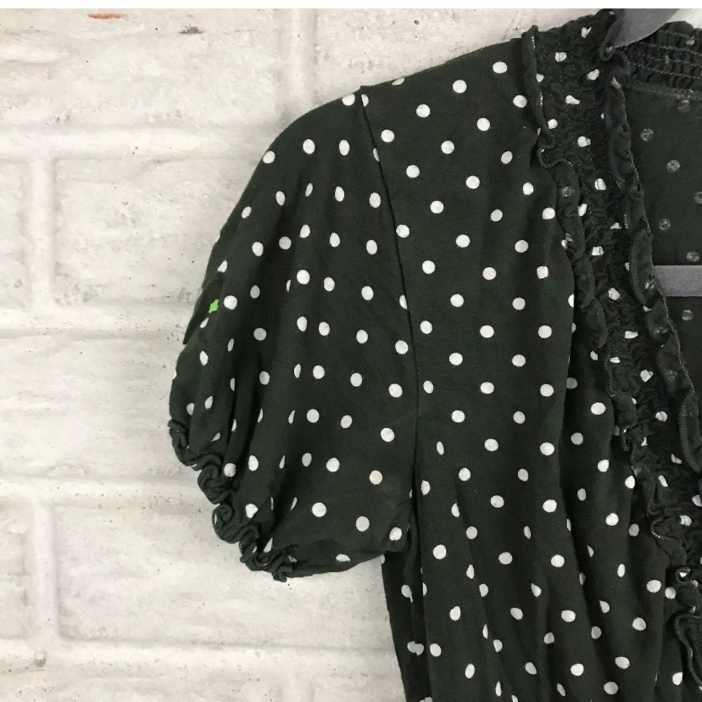 BCBGMAXAZRIA Top Polka Dot Elastic Empire Waist - Picture 5 of 9